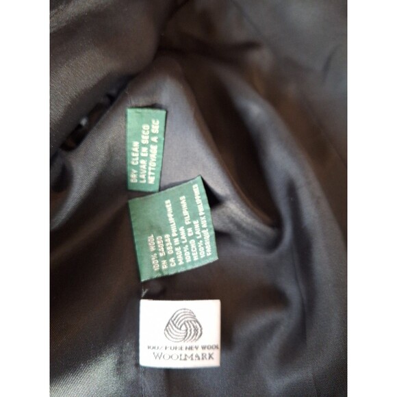 Vintage LAUREN Ralph Lauren Women's Wool Black N White Lined Blazer Size 16 - Picture 15 of 16